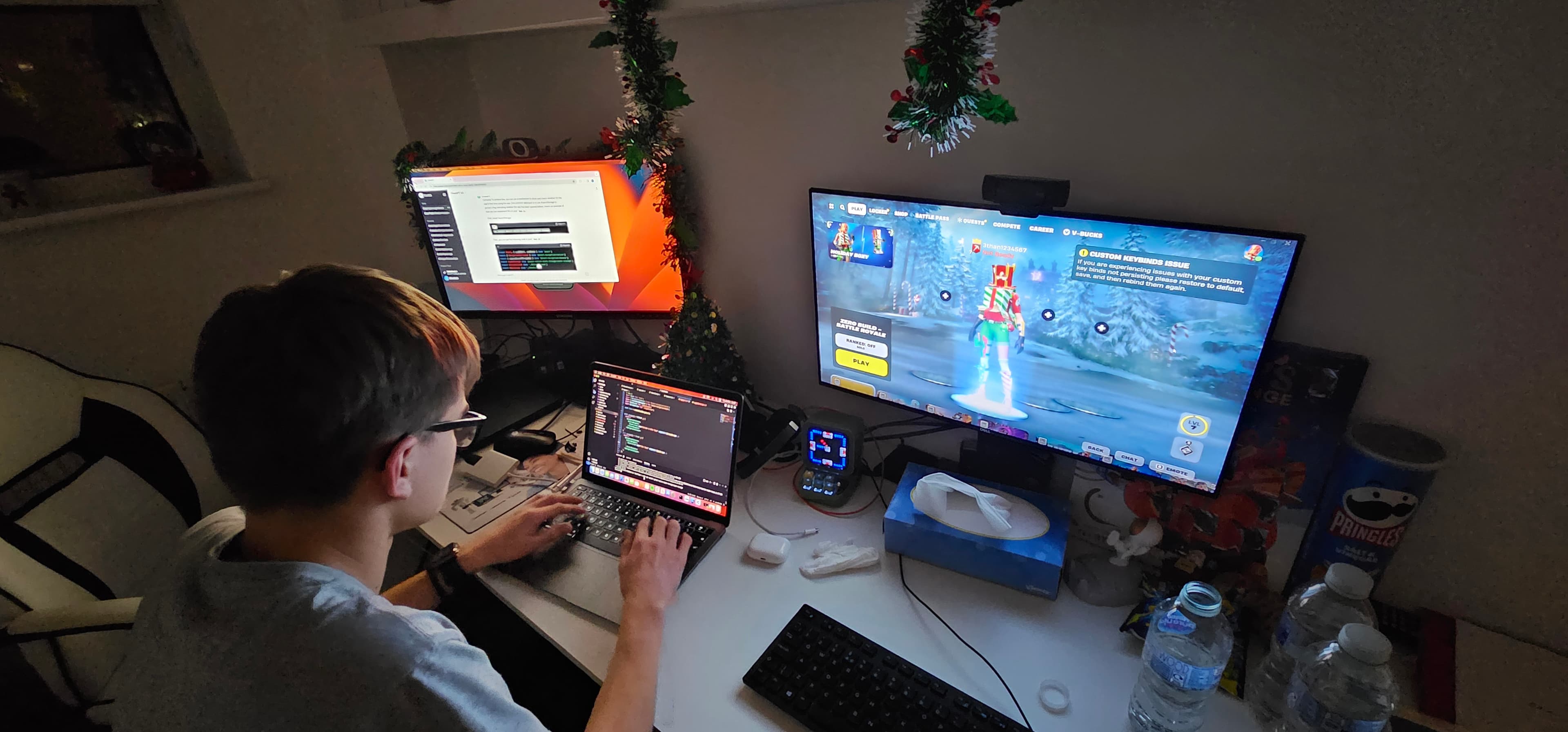 Ethan working on a client project