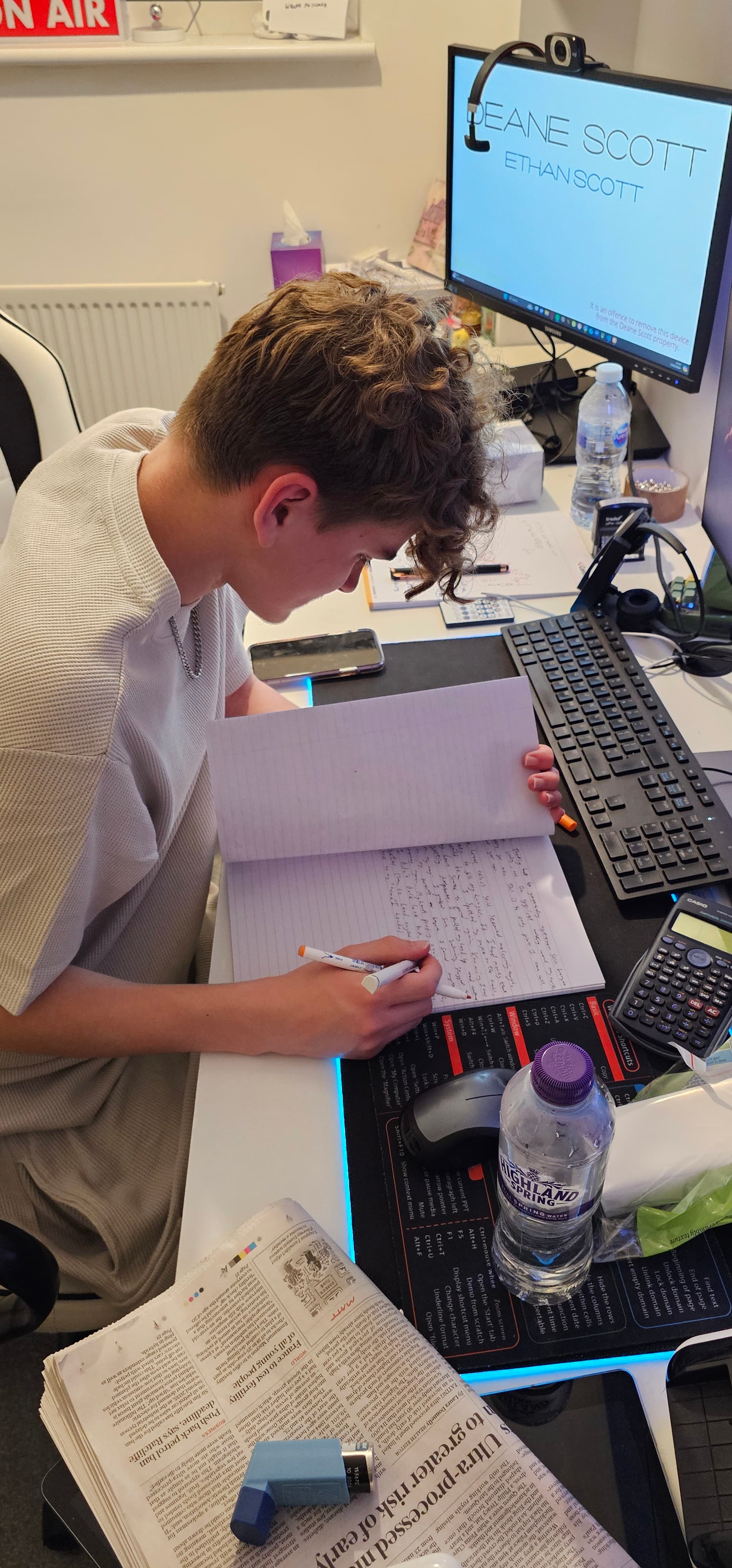 Ethan teaching coding online